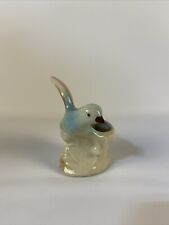 Mid Century Bird Basket Nursery Planter Pink And Baby Blue 4.5” Tall picture