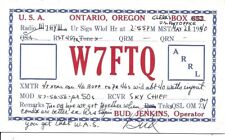 QSL 1940 Ontario Oregon      radio card picture