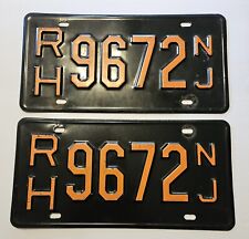 Vintage Set: Pair of 1957-59 New Jersey Bergen County License Plates picture