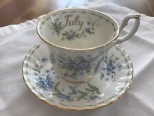 Royal Albert Flower of the Month Series July Forget Me Not Cup & Saucer PERFECT picture