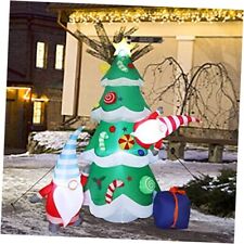 7FT Christmas Inflatable Decorations, Inflatable Tree with 2 Santa Claus Cone picture