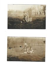 Lot of 3 WWI Soldier  American Flag Real Photo Postcards - RPPC picture