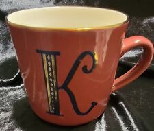 Opalhouse Monogram Letter K Coffee Mug - Burgandy w/ Navy & Gold  picture