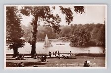 Postcard RPPC The Lake Regents Park London Valentine & Sons Lake Life sailing picture