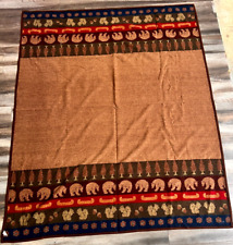 Vintage Pendleton Wool Blanket Brown Wilderness Animals Aztec Pattern USA Rare picture