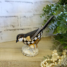 Courtly Bird Figurine Checked Songbird Song Bird Black And White Check Decor picture