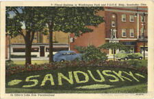 1952 Sandusky,OH Floral Emblem In Washington Park And F.O.O.E Bldg Erie County picture