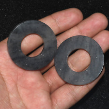 Pair of Authentic Ancient Old Chinese Jade Bi Disc Rings over 2500 Years Old picture