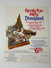 1981 Disneyland Family Fun Party Special Event Flyer vintage Big Thunder picture