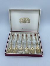 Limoges Happy Life Set 6 Spoons Red Crown In Box. New picture