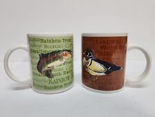 Vintage Field and Stream Trout And Duck Mug Set Authentic Rainbow Trout Gadwall  picture