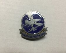 WW2 STERLING US ARMY TROOP CARRIER COMMAND DI PINBACK PIN picture