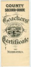 1921 - 2nd Grade Teachers Certificate, Keith County Nebraska Moore Family (Grace picture