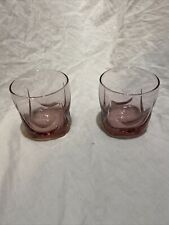 pair of pink/rose lowball glasses picture