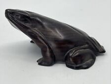 Vintage Antique Carved Ebony Wooden Stylized Frog Figure 4” picture