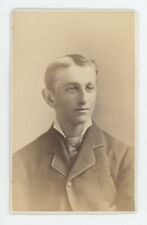 Antique CDV c1870s Handsome Young Man in Suit Manchester Bros. Providence, RI picture