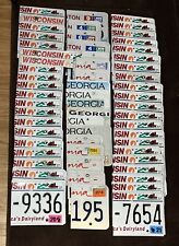 Lot Of 59 License Plate Halves For Crafts No Letters Wisconsin Georgia WA CALI picture