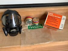 1990s Vintage Medium MSA Ultra Twin Gas Mask and Filters picture
