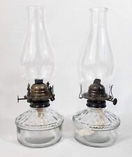 Pair Vintage Hurricane Lamps - 11.75