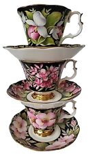 3 Vintage ROYAL ALBERT Provincial Flowers Tea Cup and Saucer Set Prairie Crocus picture
