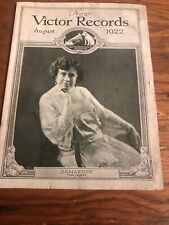 vintage 1922 New Victor Records Magazine August Z311 picture