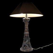 Rare Frederick Cooper vintage Bronze metal lattice table lamp dragonfly bees 29