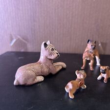 Small Lot Of 4 Boxer Dog Figures Japan Vintage Antique Collectible Bone China. picture