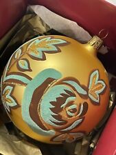 Rare Waterford Holiday Heirlooms  Tapestry Christmas Glass Ornament   picture