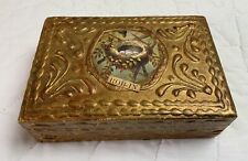 Antique Trinket Box, Wood, Florentine, Gold With Robins Nest Design picture