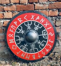 Medieval viking shield norse compass round shield 24 inches red picture