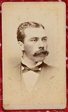 Early CDV: Man Generous Mustache; Interesting Card Back; Antique Photo CDV picture