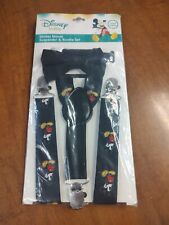 Disney Baby Infant/Toddler Mickey Mouse Bow Tie Suspenders Set NEW Black picture