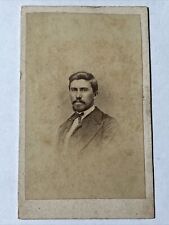 LOUISVILLE KENTUCKY CDV Photo Man w waxed Mustache Smooth Hair 1860s TAX STAMP picture