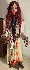 Halloween Lifesize Standing Bloody Zombie Girl Professional Haunted House Prop picture