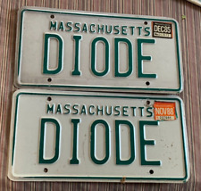 Rare Authentic 1970's Massachusetts License Plate Pair 
