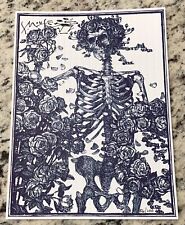 BLOTTER ART BLUE TATOO SKELETON & ROSES SIGNED & NUMBERED BY STANLEY MOUSE picture