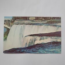 Niagara Falls American Falls Luna Island Bridge New York c1950s Chrome Postcard picture