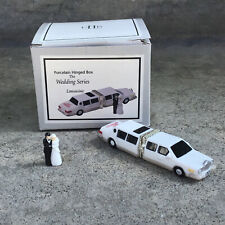 PHB Porcelain Hinged Box Limousine w/Wedding Couple Trinket Midwest 29152-8 picture