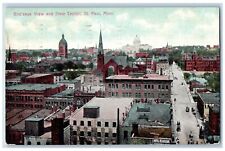 St. Paul Minnesota MN Postcard Bird's Eye View And State Capitol 1907 Antique picture