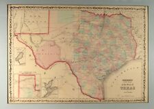 1862 - Johnson’s 'New Map of the State of Texas' appx.18x25 «VERY FINE picture