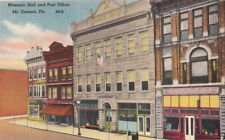 Postcard Masonic Hall + Post Office Mt Carmel PA  picture