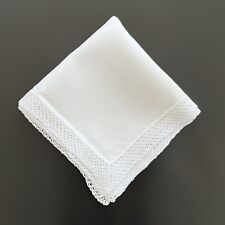 Vintage White Lace Edged Table Cloth – 92cm x 90cm picture