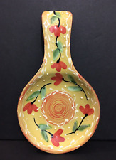 Hausen Ware Floral Hand Painted Embossed Wide Spoon Rest 9 1/4