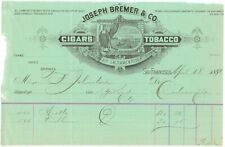 1891 San Francisco California Joseph Bremer Cigars Tobacco letterhead picture