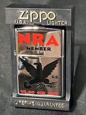 Zippo ~ NRA ~ WE DO OUR PART ~ lighter ~ 1990s ~ POLISHED CHROME ~ UNFIRED  RARE picture