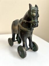 Antique Trojan Horse Troy Greek Mythology Cast Iron Sculpture Bronze Decor picture