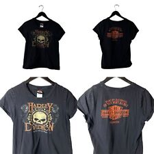 2014 Harley Davidson Fliorida Motorcycles T Shirt Womens Black Large L USA Solid picture