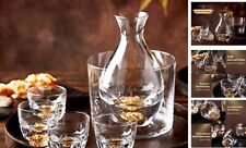  Sake Set for 4, Crystal Sake Glass Decorated with 24K Gold Leaf Luxury Set picture