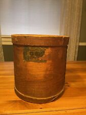1874 Antique Round Primitive Tobacco Box 10 pound Stamp With Stamped Lid &Bottom picture
