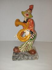 Vintage Clown Figurine With Horn & Marble Base 10